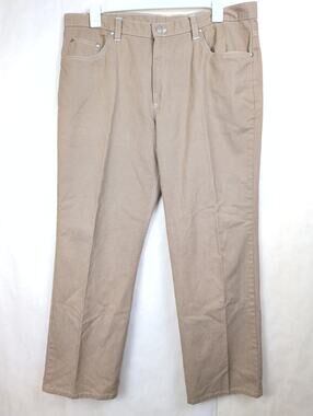 Tom James tan cotton twill pants Size 40 Preppy Minimal Classic Casual